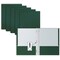 Better Office Products 2 Pocket Paper Folders Portfolio W/Prongs, Matte Texture, Letter Size, Dark Green, 50PK 84228 - alternate 1